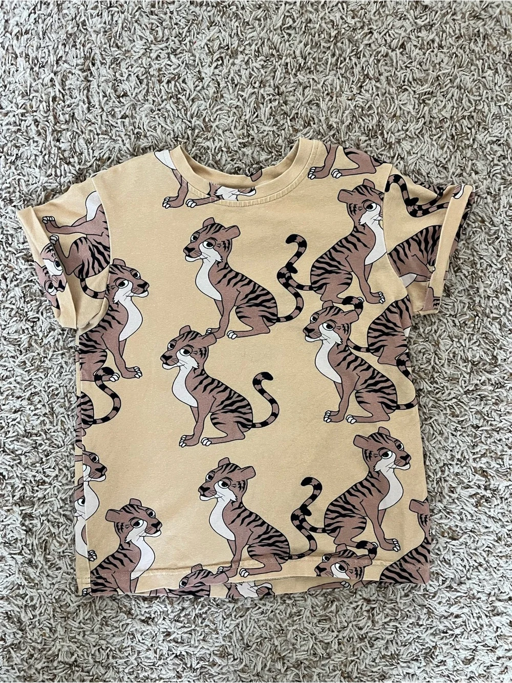 Dear Sophie Tiger Yellow Top Short-sleeve
